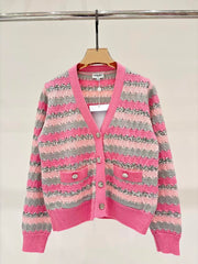 New V-neck Knitted Cardigan