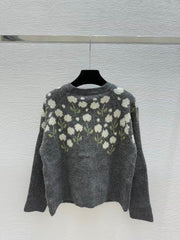 New Knitted Flower Knitted Cardigan