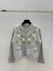 New Knitted Flower Knitted Cardigan