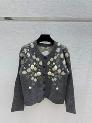 New Knitted Flower Knitted Cardigan