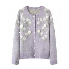 New Knitted Flower Knitted Cardigan