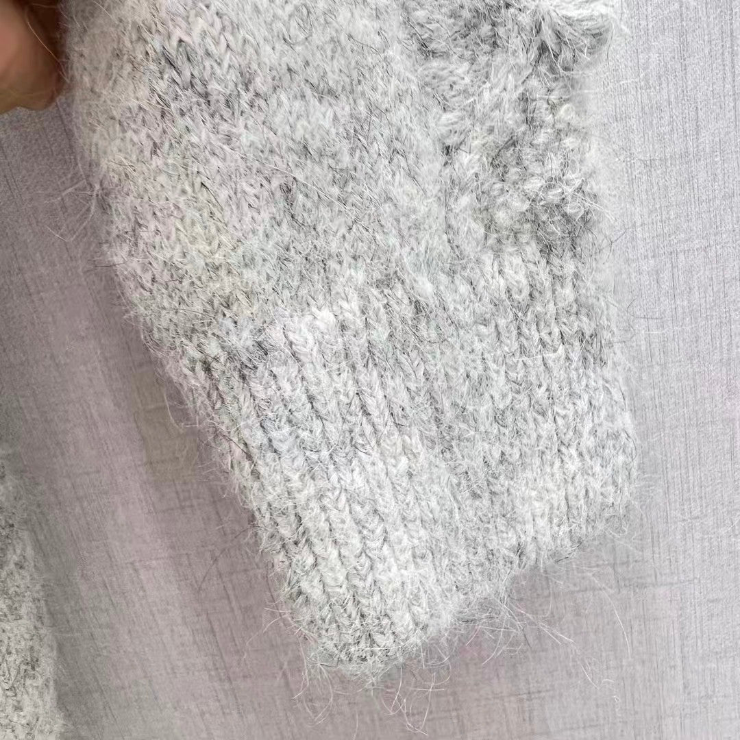 New Fried Dough Twists Knitted Long Sleeve Cardigan
