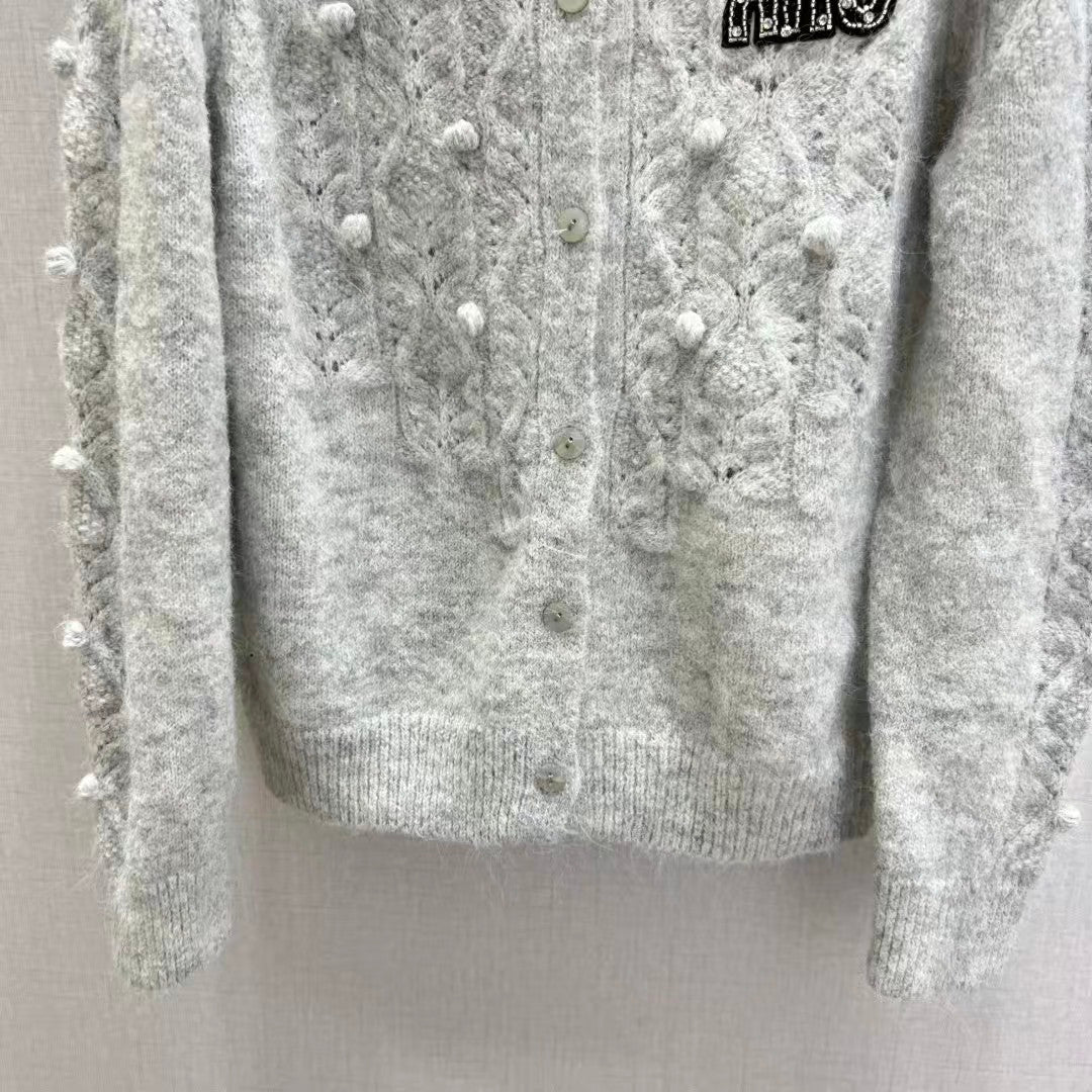 New Fried Dough Twists Knitted Long Sleeve Cardigan