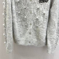 New Fried Dough Twists Knitted Long Sleeve Cardigan