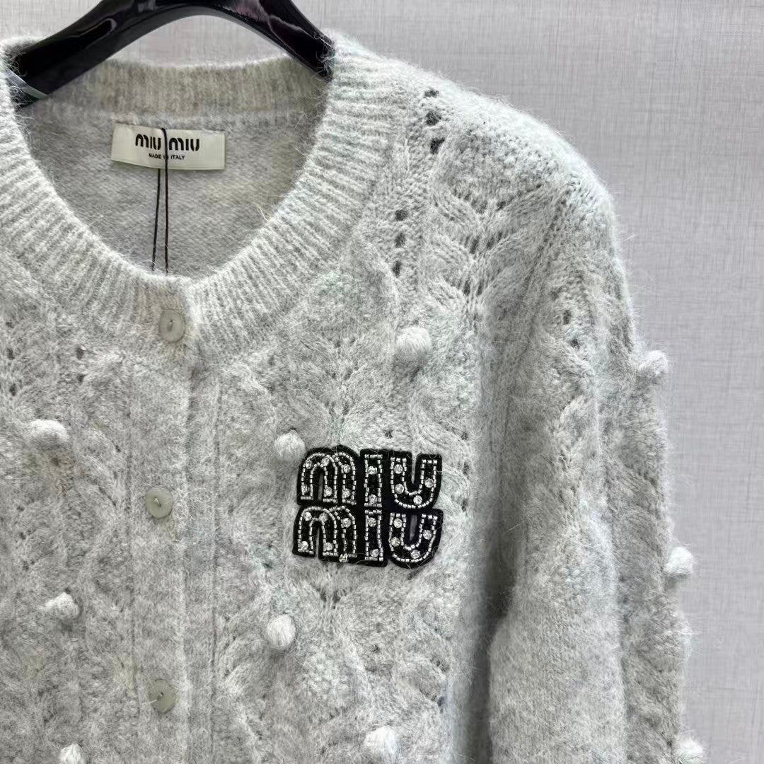 New Fried Dough Twists Knitted Long Sleeve Cardigan
