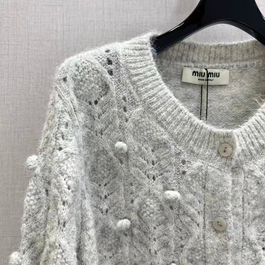 New Fried Dough Twists Knitted Long Sleeve Cardigan