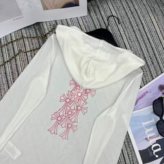 New printed hooded long sleeved top