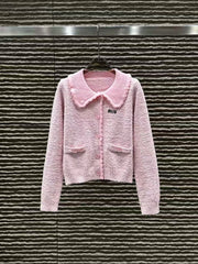 New collar knitted cardigan