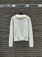New collar knitted cardigan