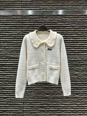 New collar knitted cardigan