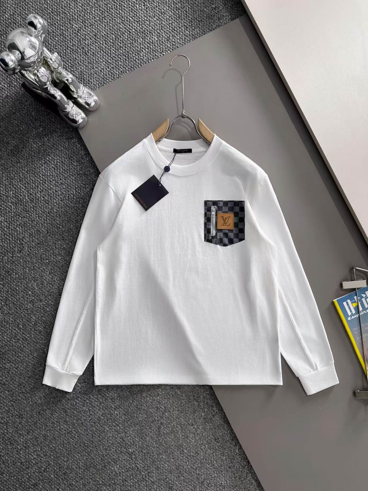 New Zipper Pocket Long Sleeve T-shirt