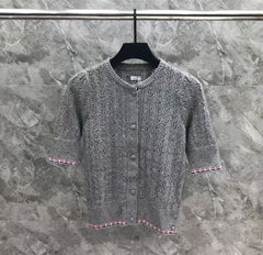 New hollowed out short sleeved cardigan