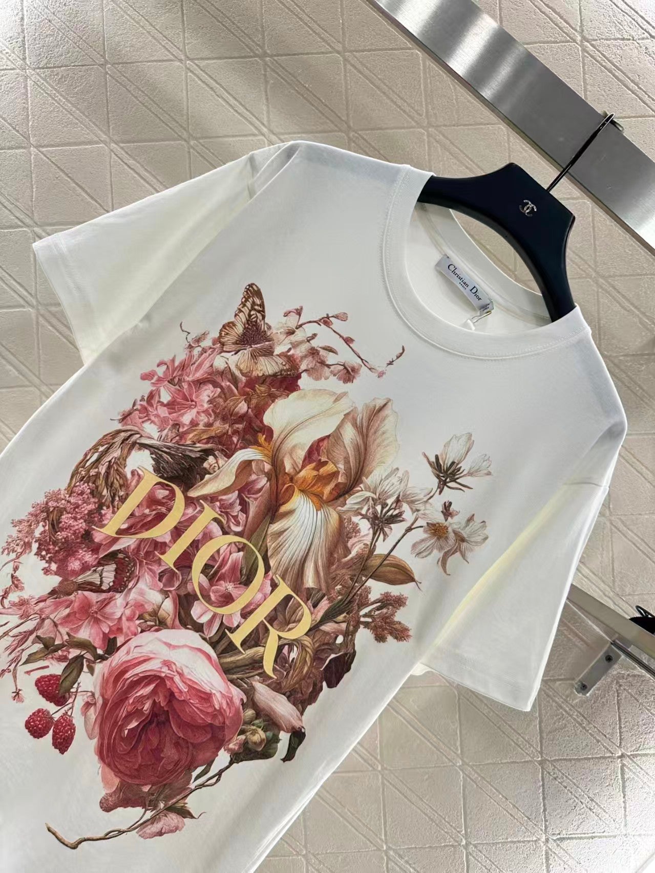 New round neck printed short sleeved shirt