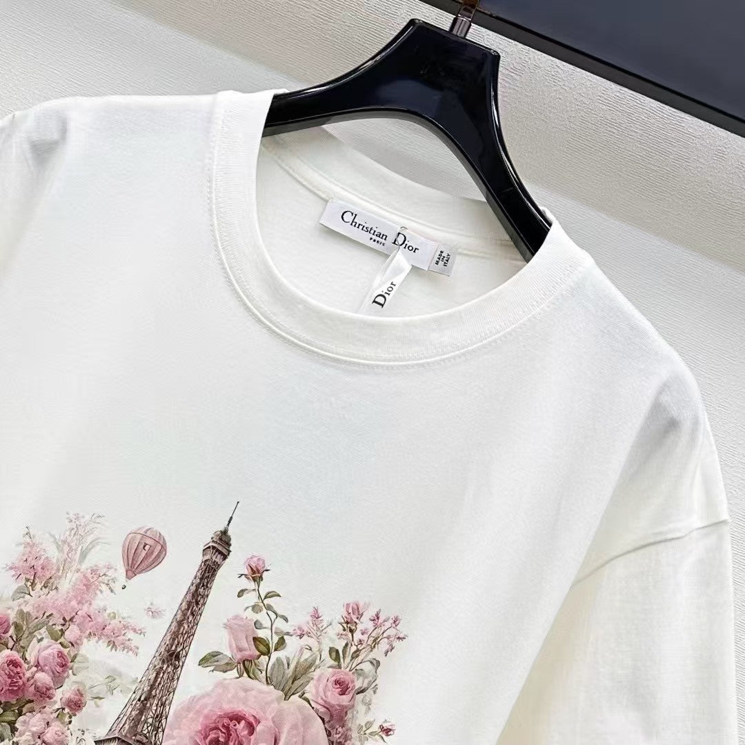 New flower pattern short sleeved shirt