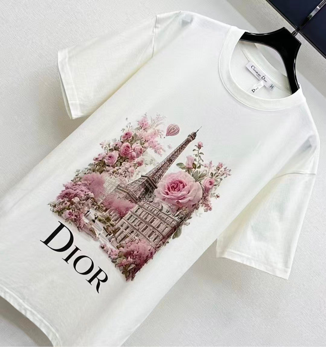 New flower pattern short sleeved shirt