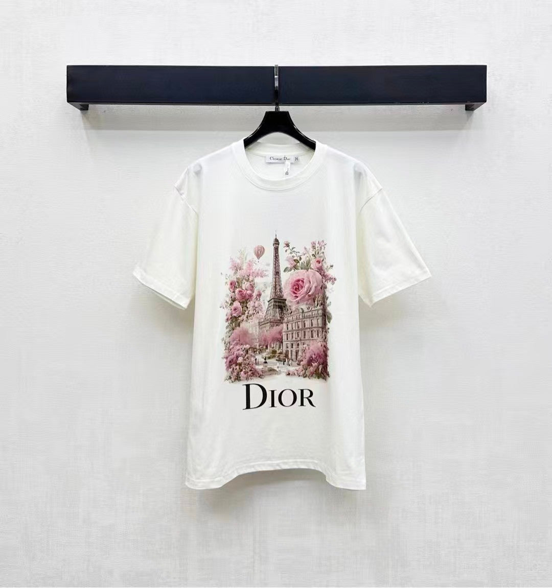 New flower pattern short sleeved shirt