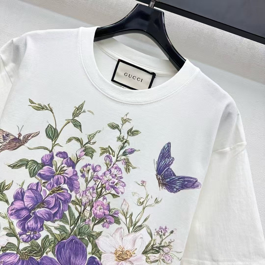 New printed round neck short sleeved shirt