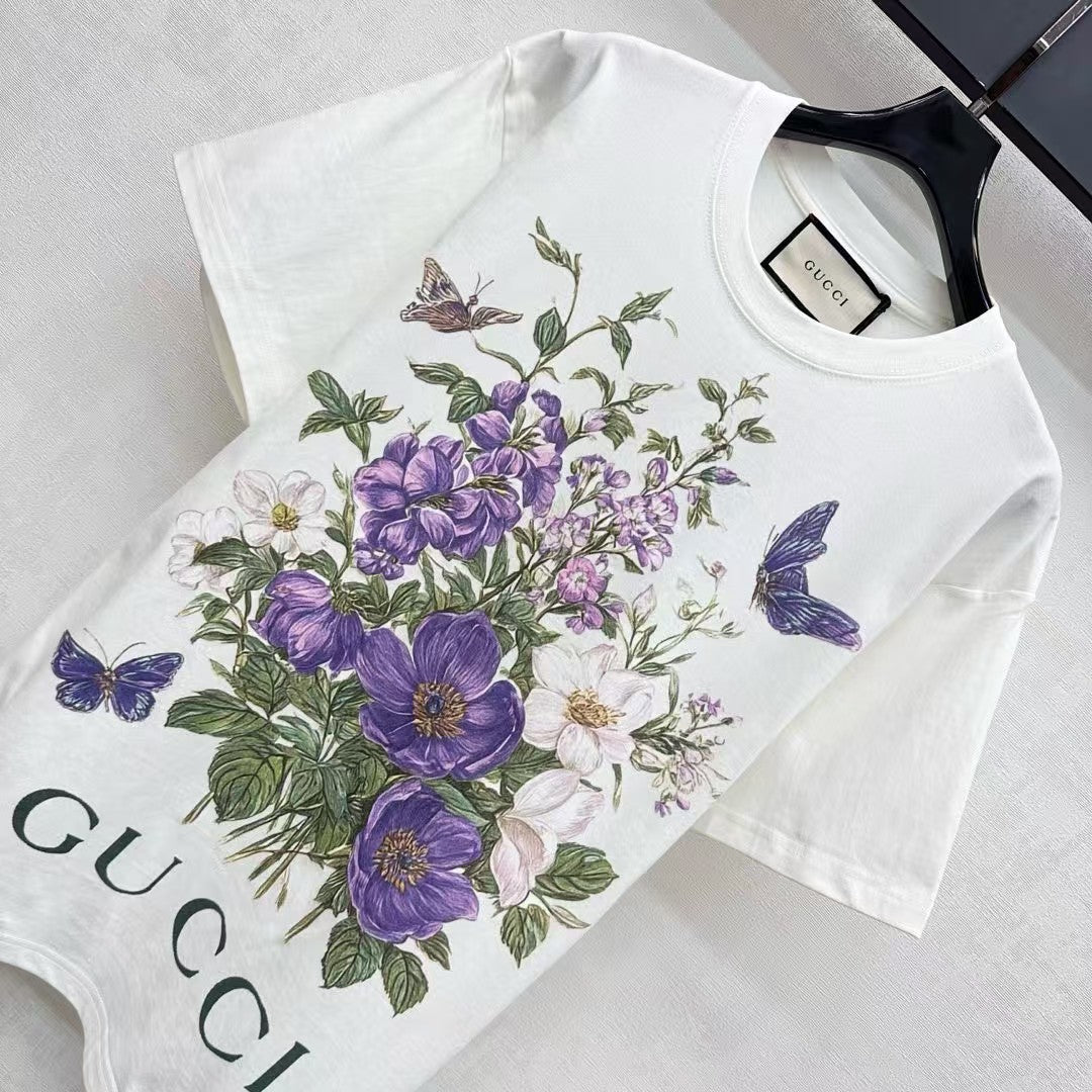 New printed round neck short sleeved shirt