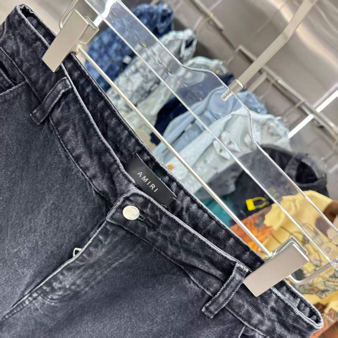 New embroidered straight leg jeans