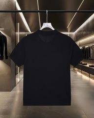 New striped knitted short sleeved polo shirt