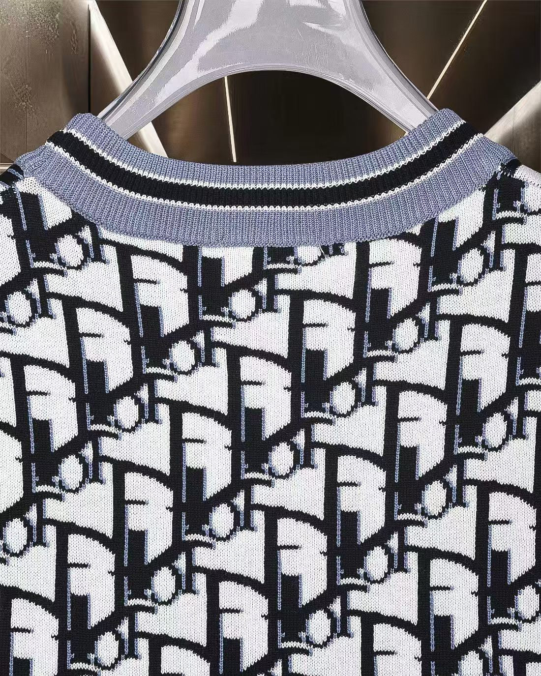 New Jacquard Knitted Short Sleeve T-shirt