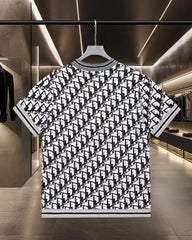 New Jacquard Knitted Short Sleeve T-shirt