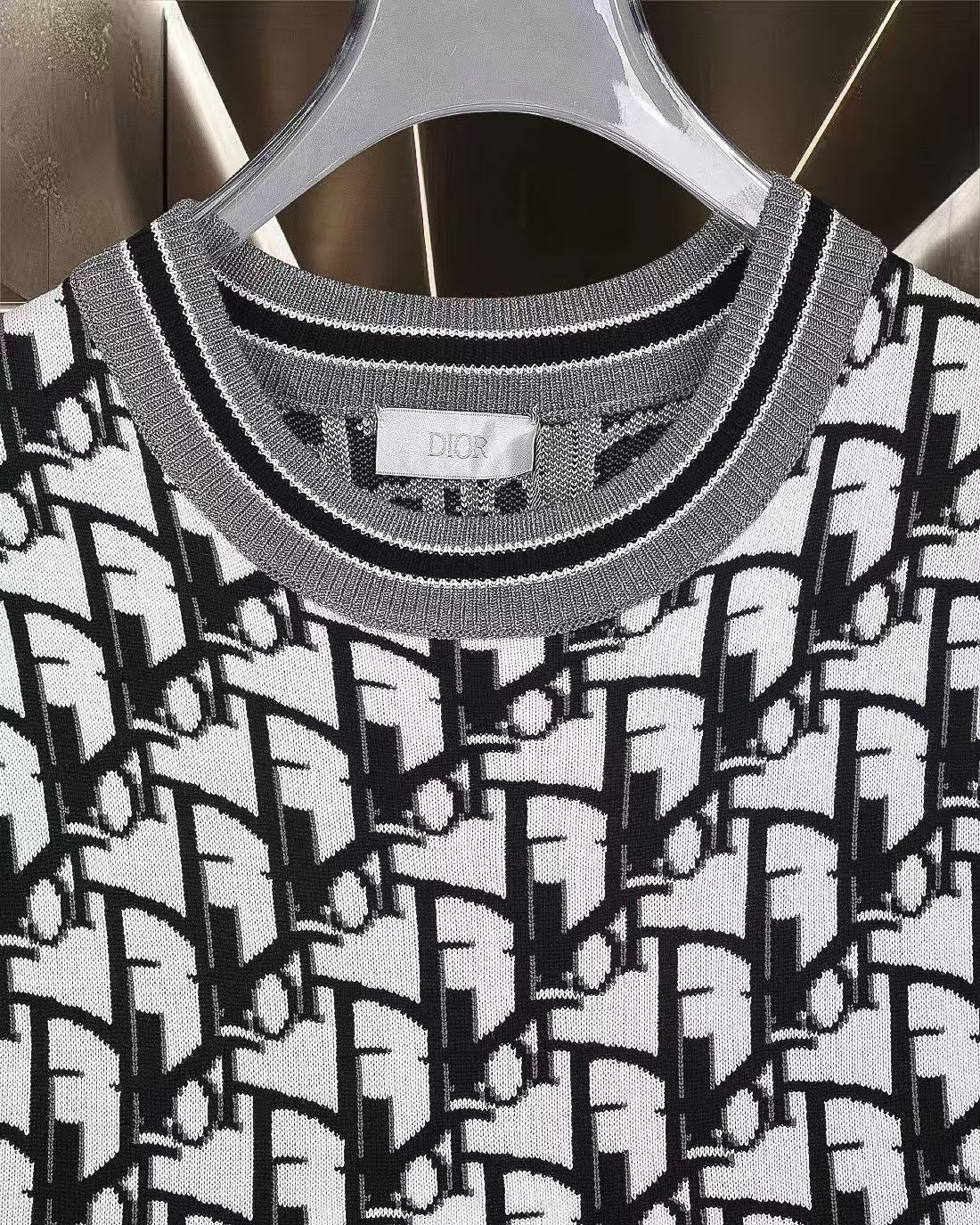 New Jacquard Knitted Short Sleeve T-shirt