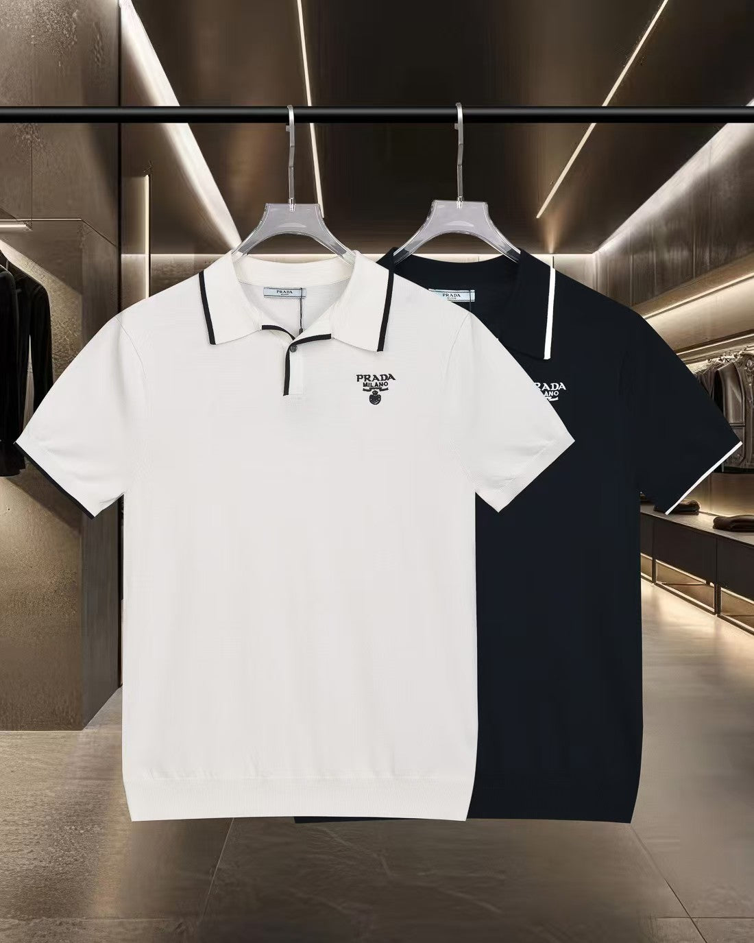 New embroidered knitted short sleeved polo shirt