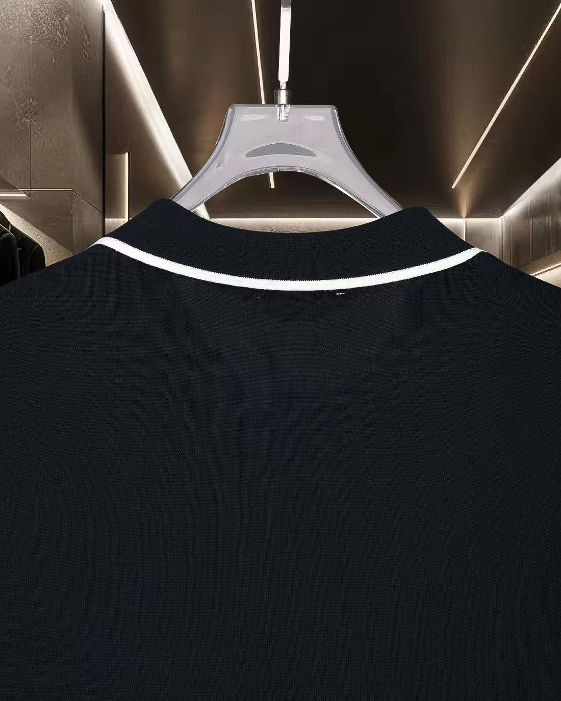 New embroidered knitted short sleeved polo shirt