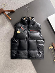 New red bar down vest