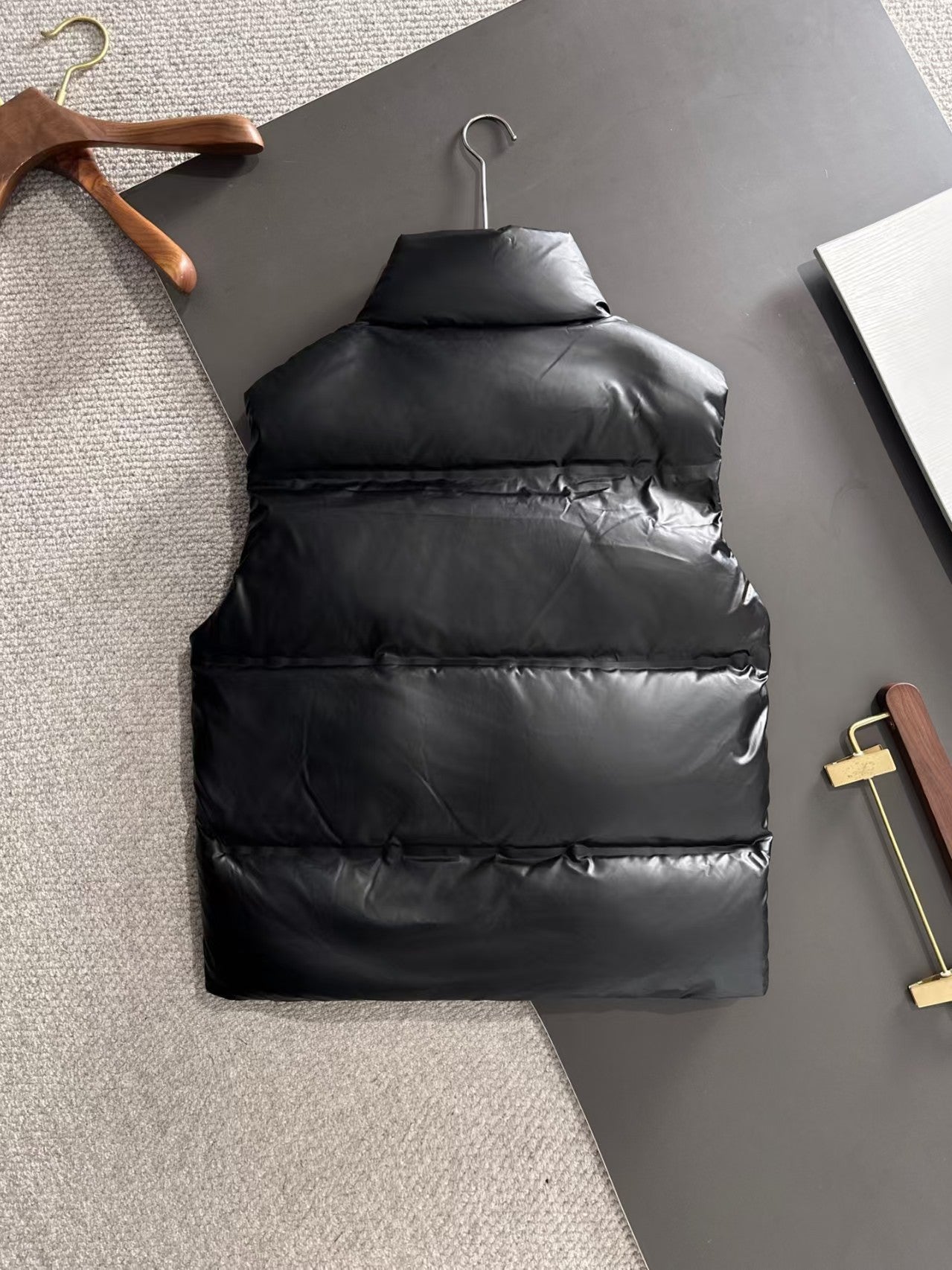 New red bar down vest