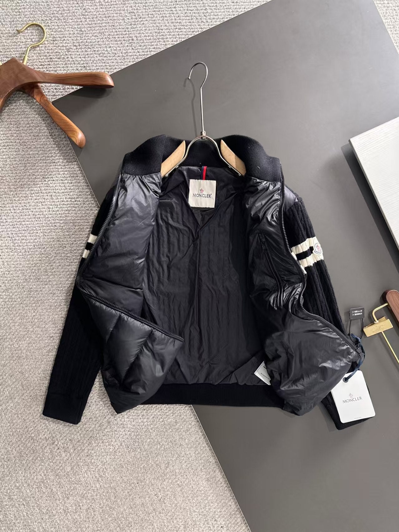 New wool knitted down jacket