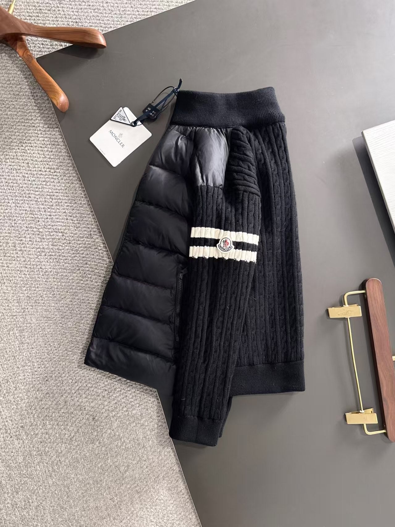New wool knitted down jacket