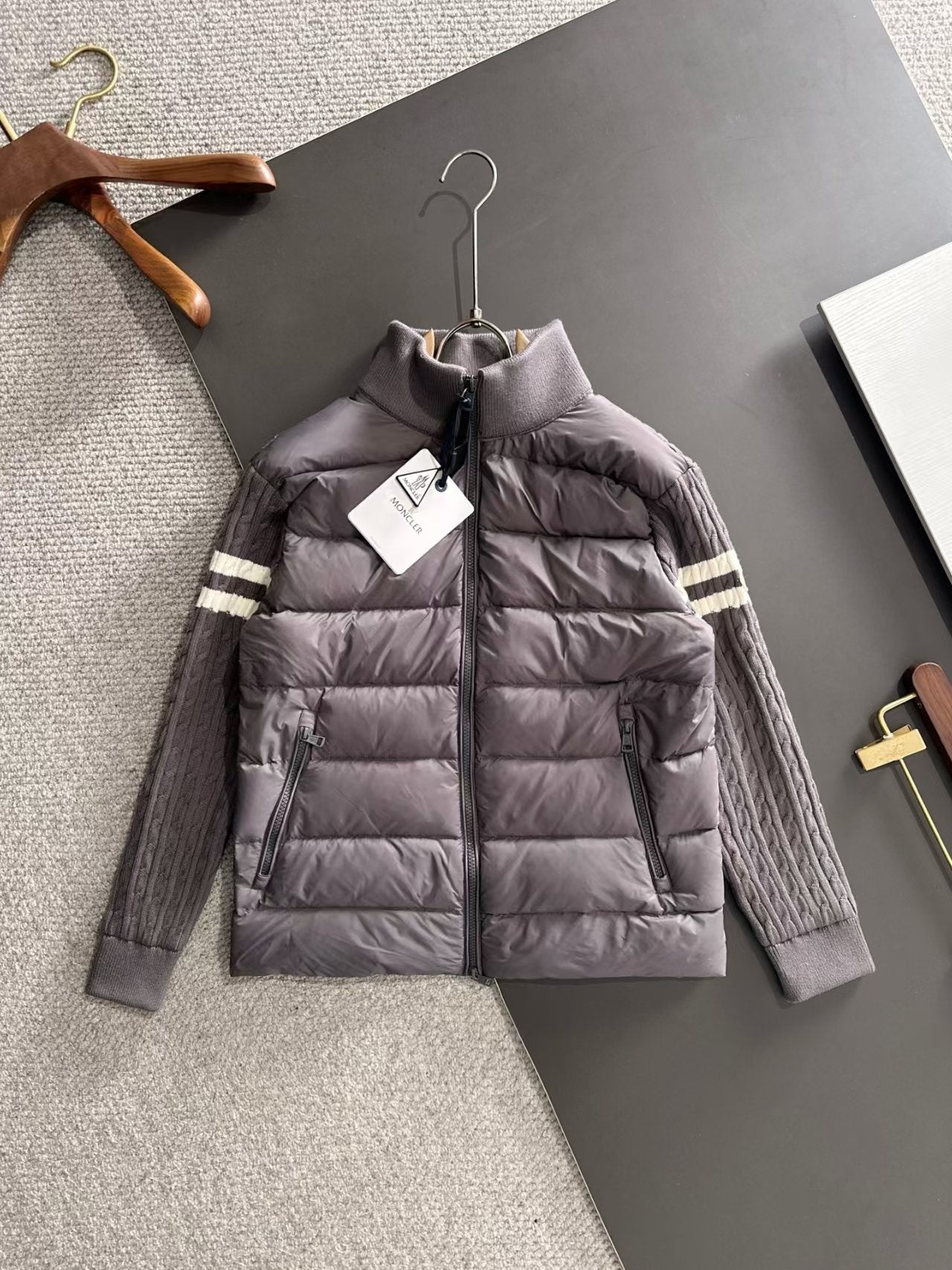 New wool knitted down jacket