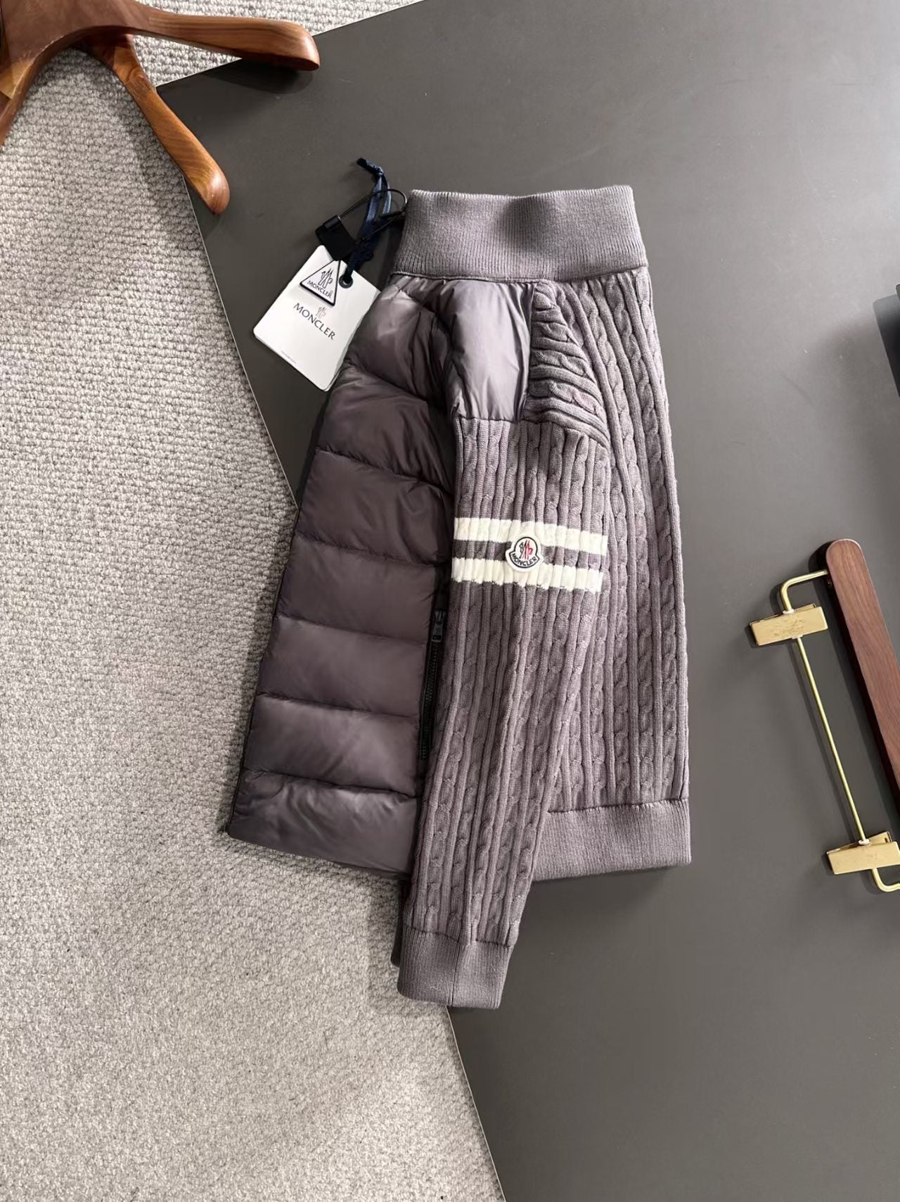 New wool knitted down jacket