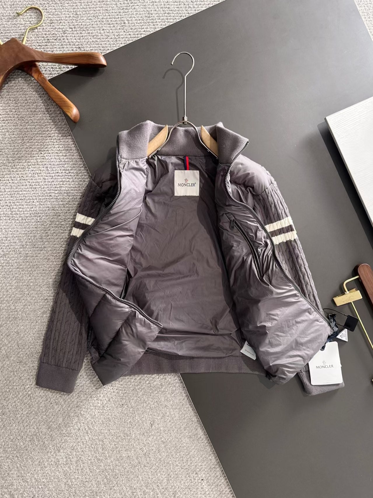 New wool knitted down jacket