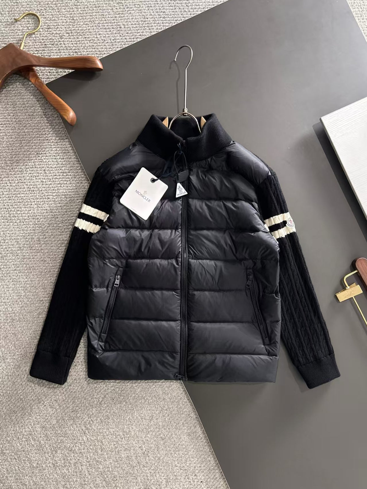 New wool knitted down jacket