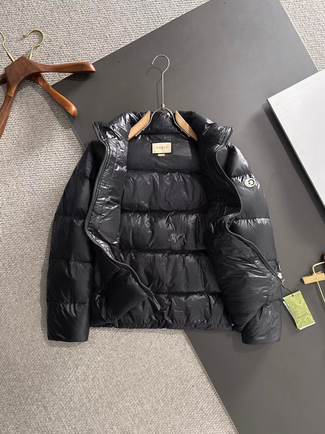 New standing collar woven down jacket