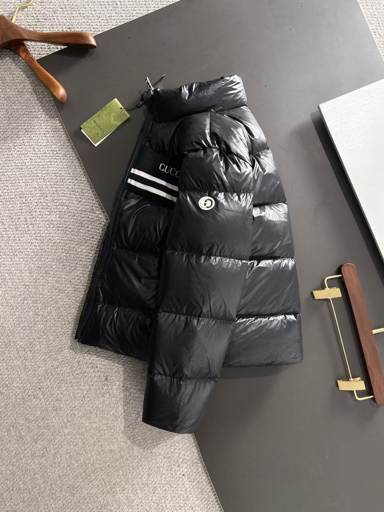 New standing collar woven down jacket