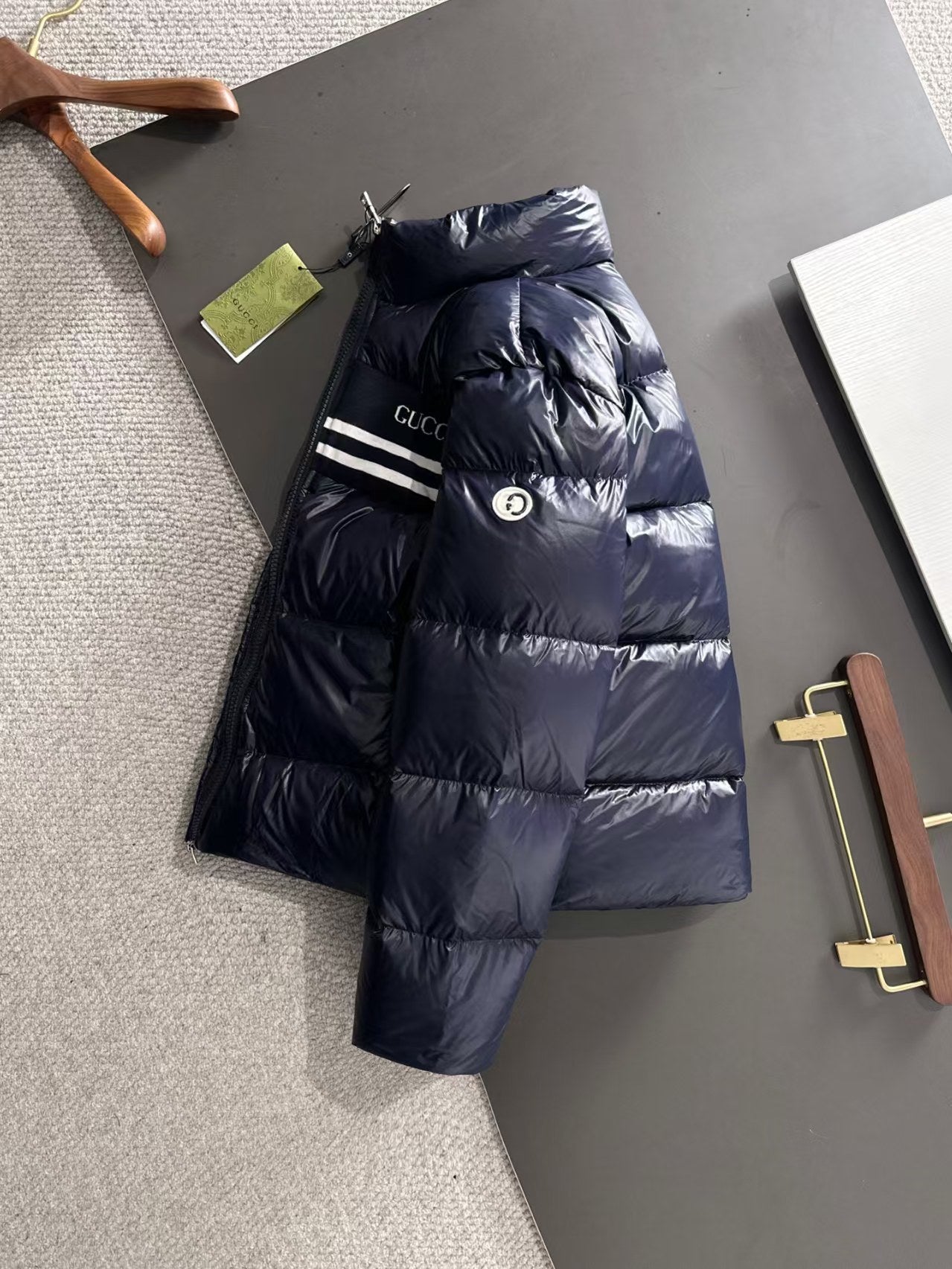 New standing collar woven down jacket