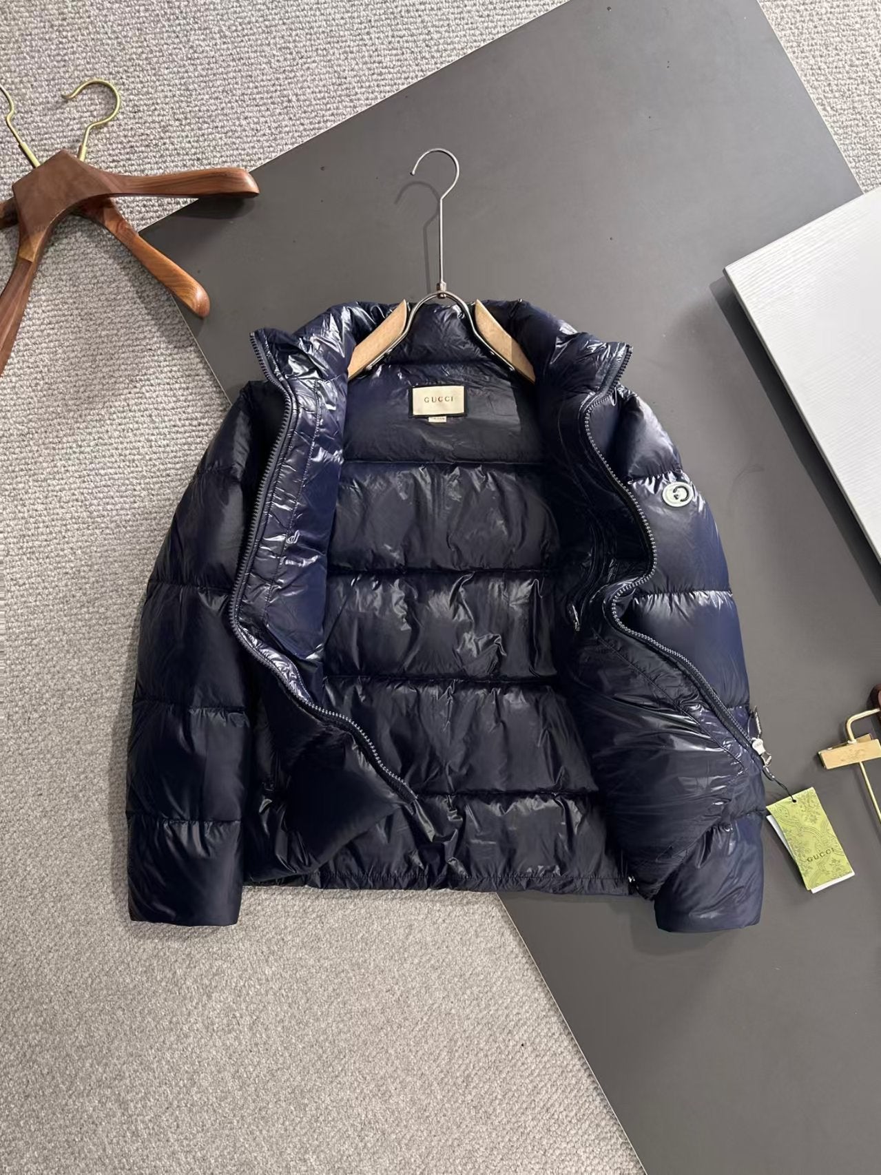 New standing collar woven down jacket