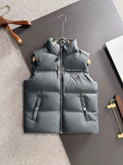 New pocket style coated down vest