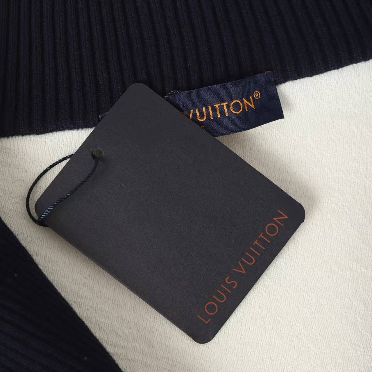 New striped contrasting stand up collar sweater