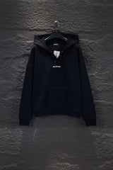 New open chest embroidered hooded sweatshirt