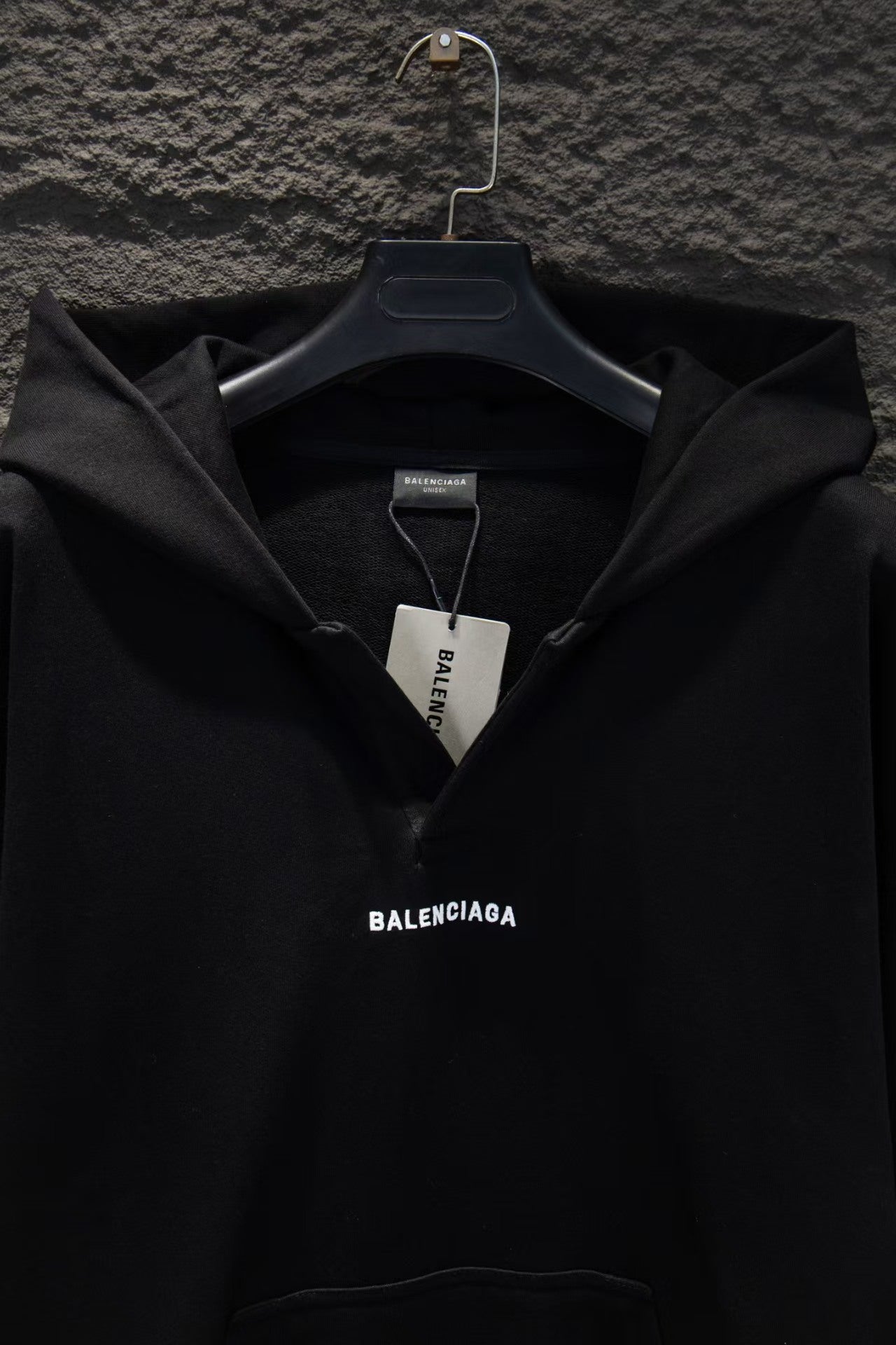 New open chest embroidered hooded sweatshirt