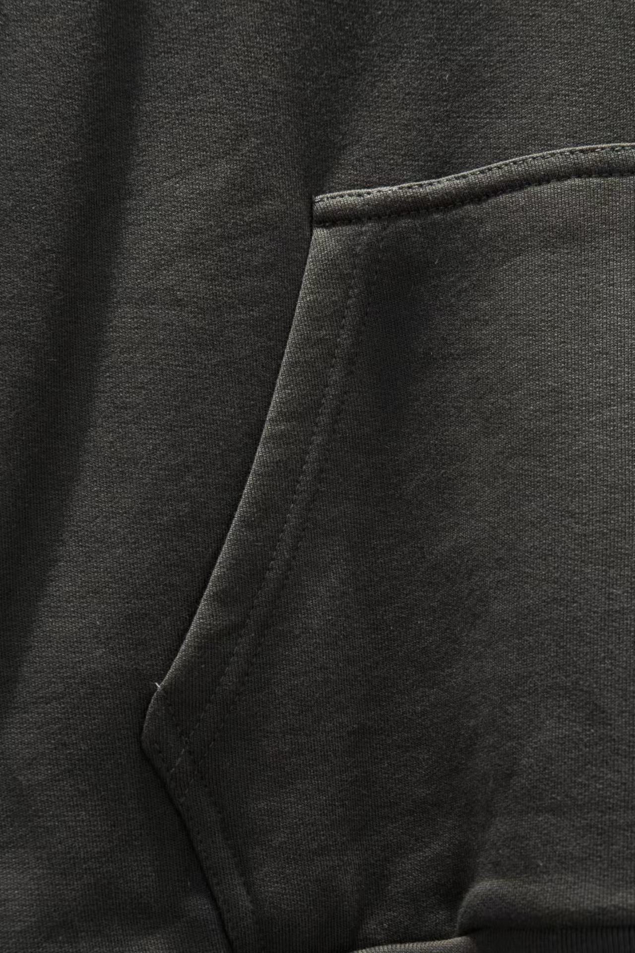 New open chest embroidered hooded sweatshirt