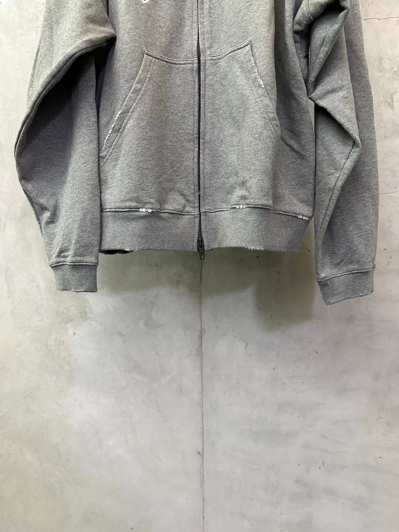 New fur collar zipper hooded sweatshirt