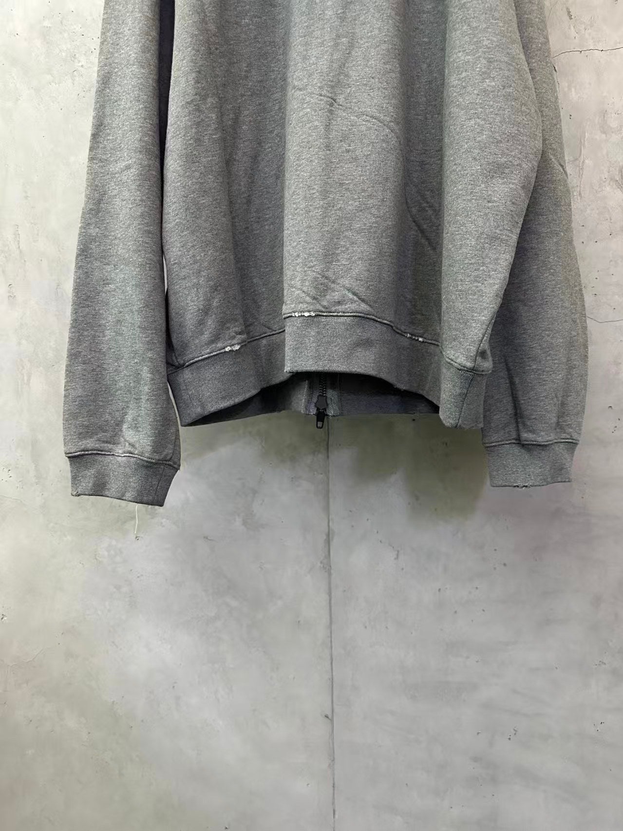 New fur collar zipper hooded sweatshirt