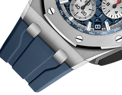 Chronograph-Blue Rubber Strap - Titanium Steel - Quartz - 43mm