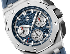 Chronograph-Blue Rubber Strap - Titanium Steel - Quartz - 43mm